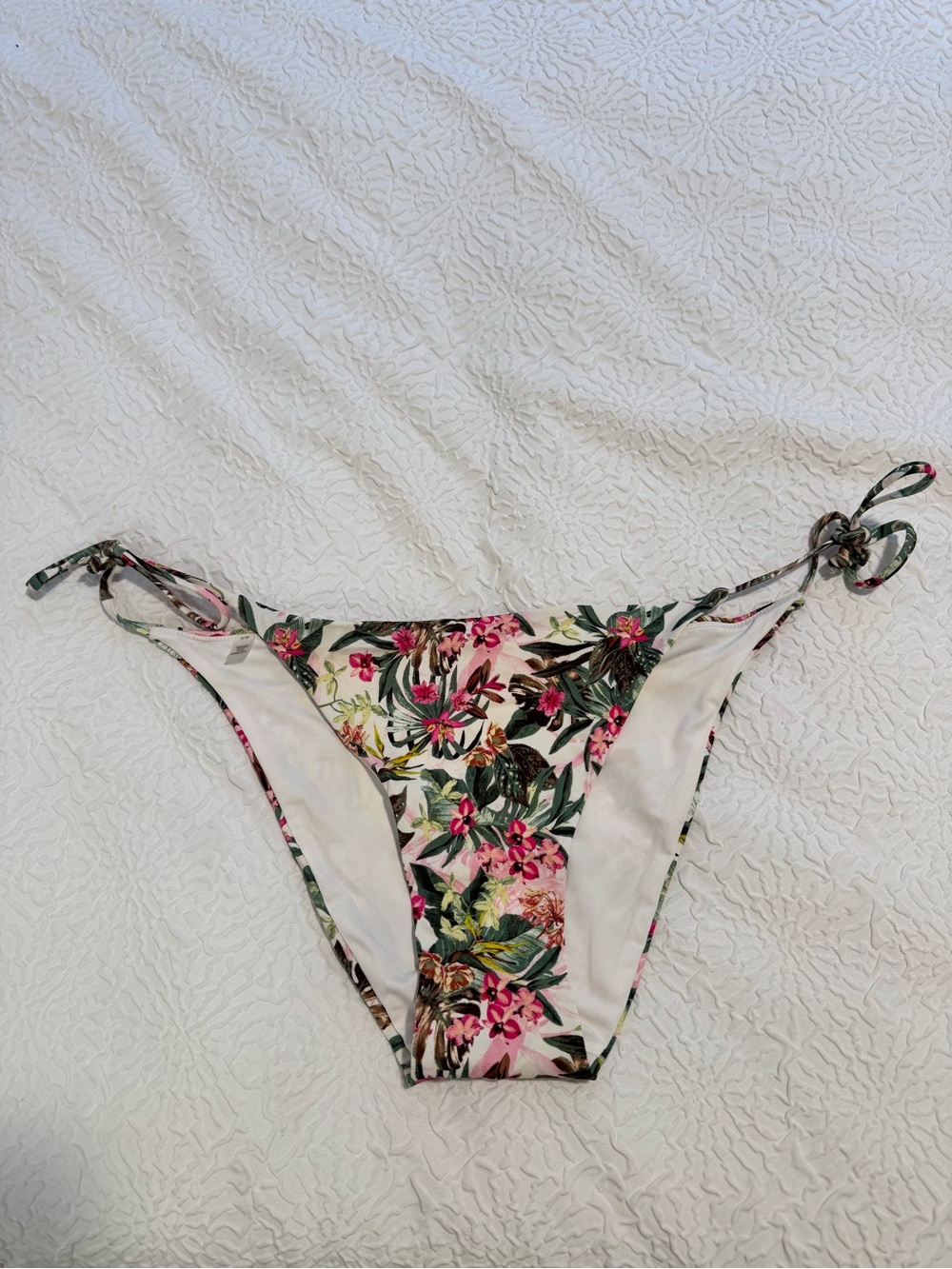 Victoria's Secret Tropical Floral Side Tie Bikini Swim Bottom XL Extra Large